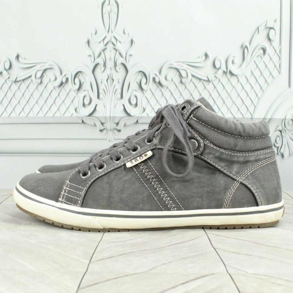 TAOS Top Star Gray Canvas Lace Up High Top Sneakers Size 8